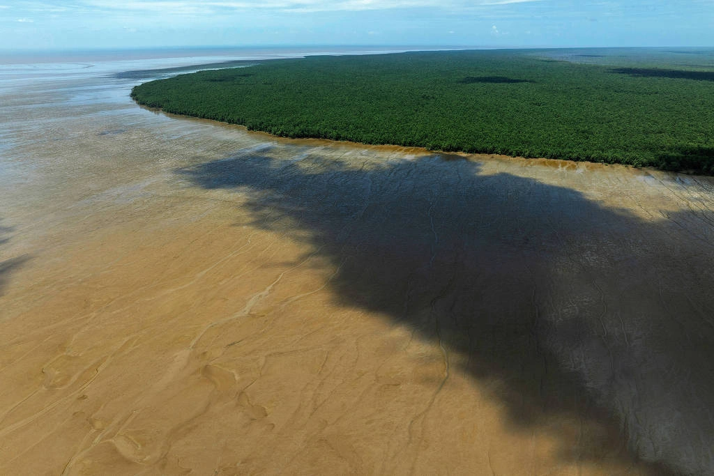 Parque Nacional do Cabo Orange durante a maré baixa, no estado do Amapá; área de conservação fica na costa da região em que a Petrobras quer explorar petróleo