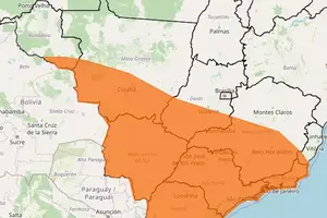Aviso abrange áreas do Centro-Oeste, Sudeste e Sul, com possibilidade de granizo e alto volume de chuva (Foto: Reprodução | Inmet)