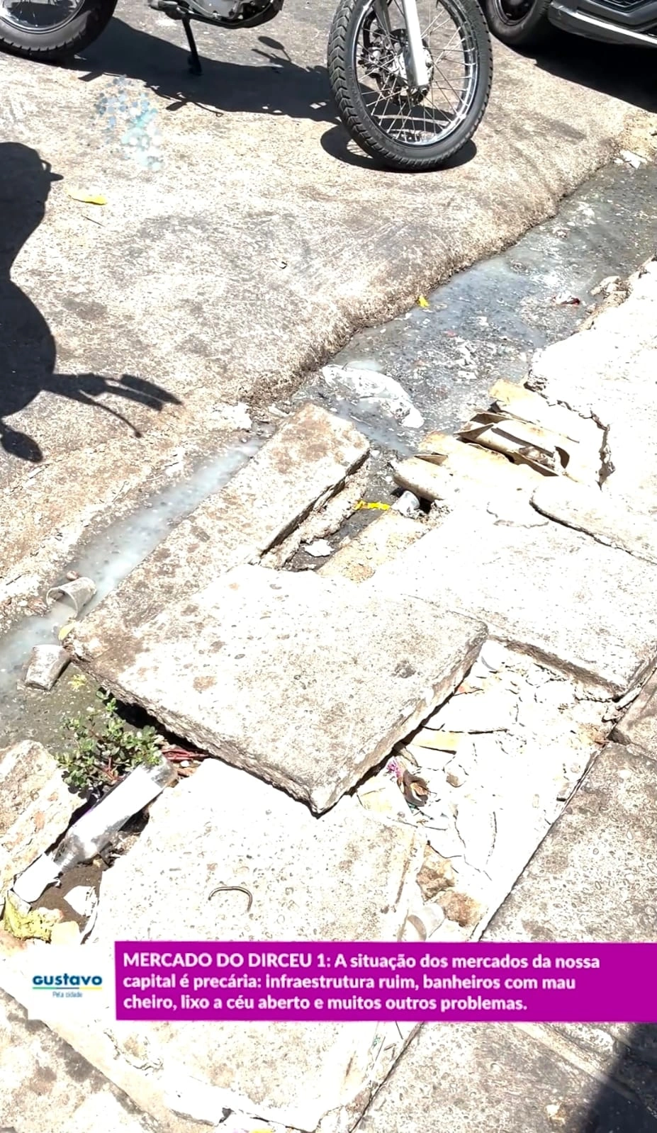 Calçada e passagem das águas servidas precisando de requalificação