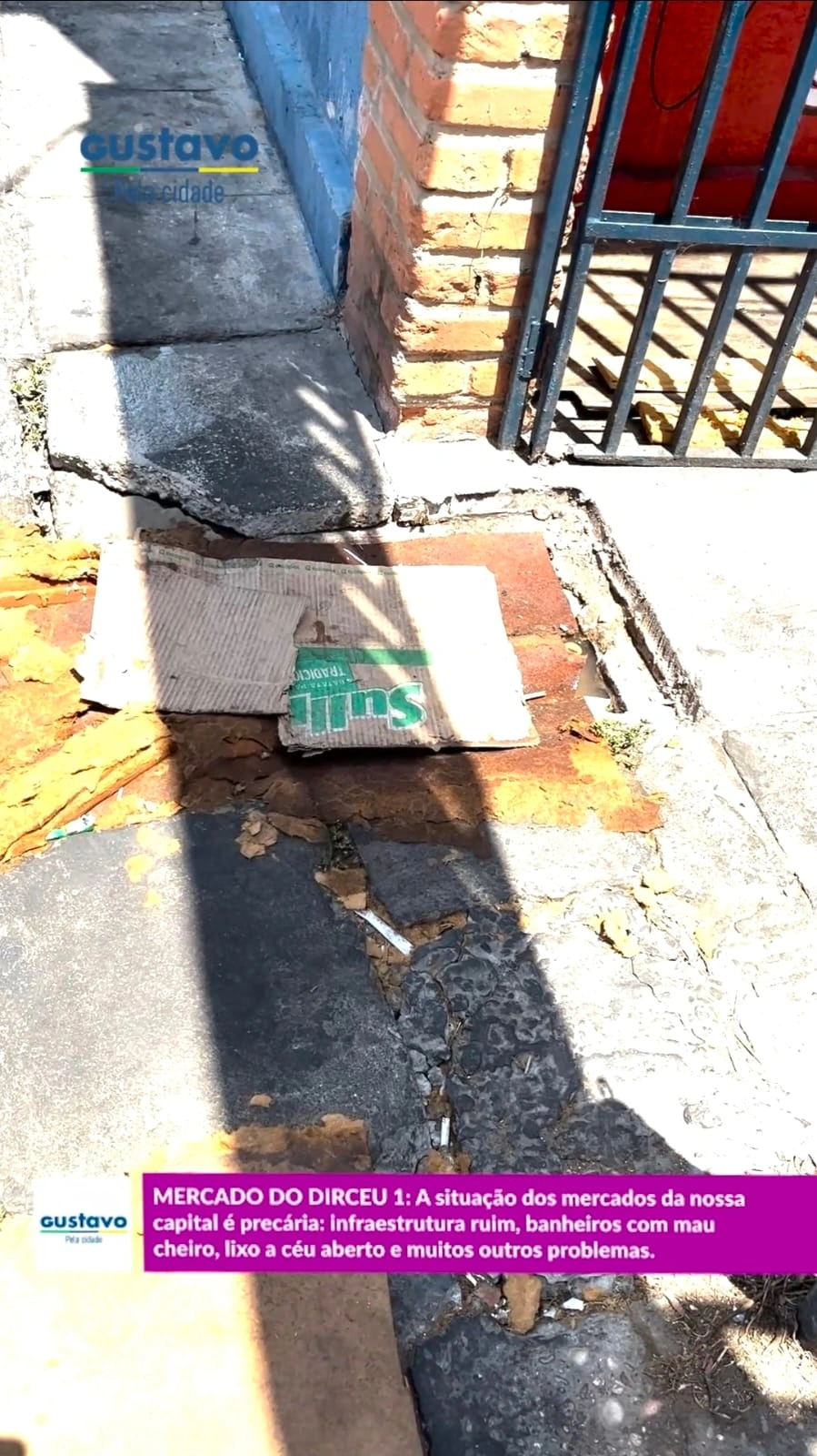 Calçada e passagem das águas servidas precisando de requalificação