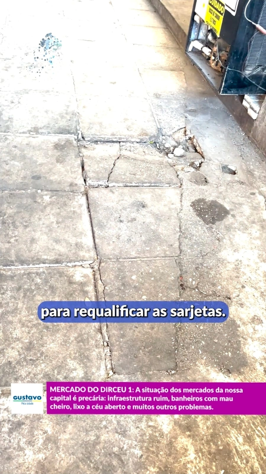 Calçada e passagem das águas servidas precisando de requalificação