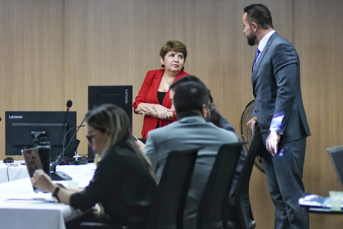 Fórum Eleitoral de Teresina sala de audiência e último dia do Julgamento de Tatiana Medeiros e outros réus