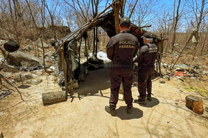Polícia Federal no resgate de trabalhadores (Foto: PF)