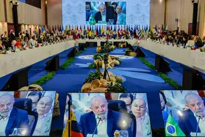 Presidente Lula discursa na abertura da cúpula da Comunidade de Estados Latino-Americanos e Caribenhos (Celac) e da União Europeia (Foto: Reprodução | Ricardo Stuckert / PR)