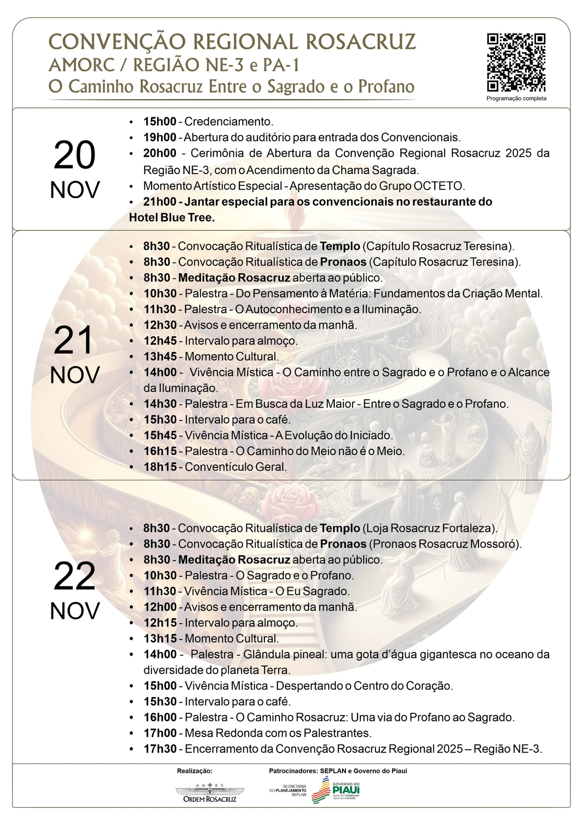 Programação completa da Convenção Regional Rosacruz 2025