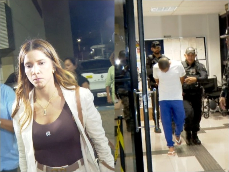 Saída de Tatiana Medeiros e Alandilson do fórum no primeiro dia de audiência