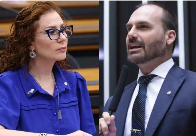 Carla Zambelli (PL-SP) e Eduardo Bolsonaro (PL-SP)