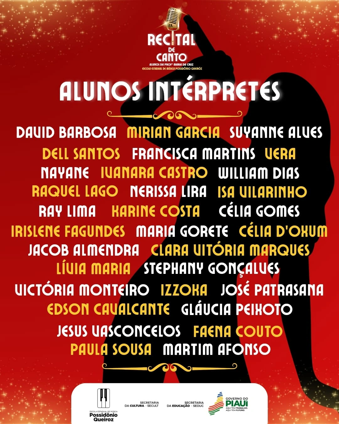 Evento acontece nesta quarta (10), no Auditório Reginaldo Carvalho, com banda ao vivo e participação de trio de metais.