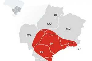 Mapa da onda de calor (Foto: Reprodução | Arte/g1 - Gui Sousa)