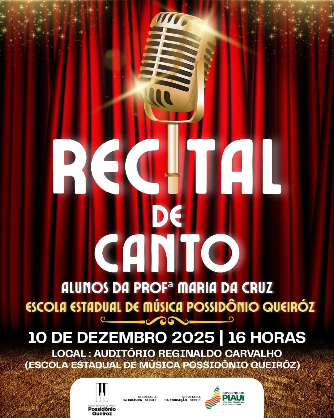 Recital de Canto reúne mais de 40 alunos da Escola Possidônio Queiroz em apresentação especial