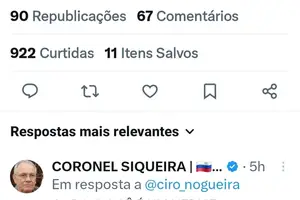 Piada de Ciro Nogueira com a morte do Papa Francisco ao fazer críticas ao governo Lula (Foto: Redes Sociais do senador Ciro Nogueira)