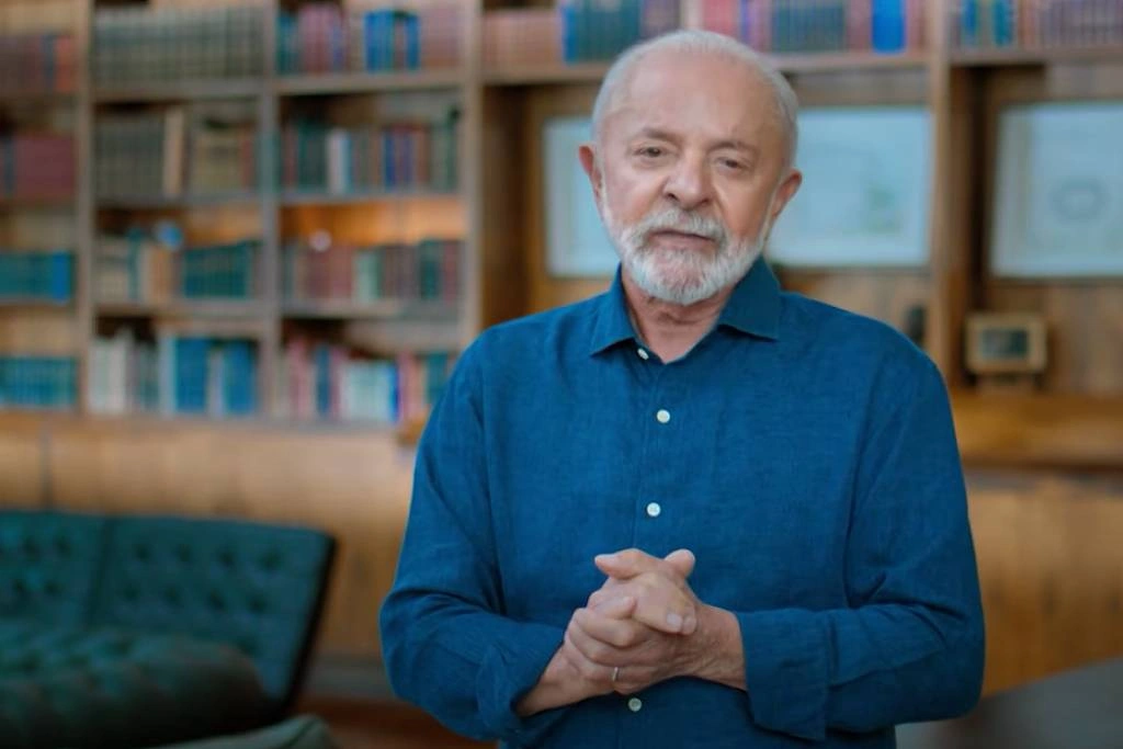 Presidente Lula durante discurso na TV para o 1º de Maio