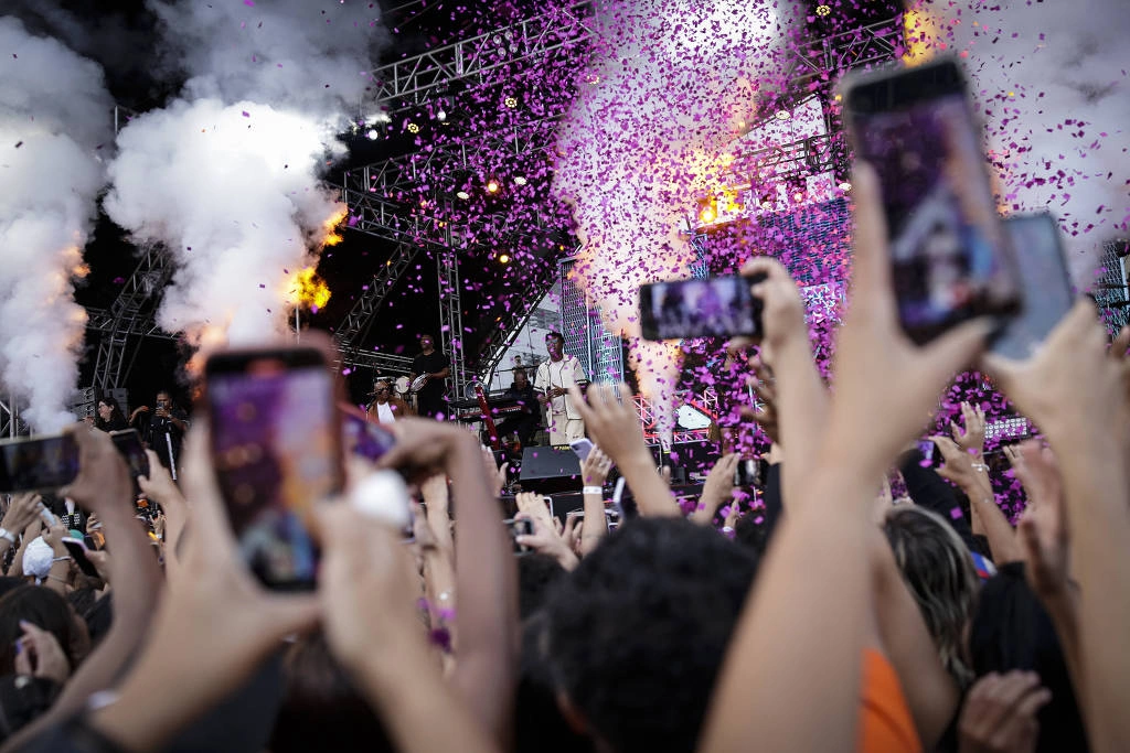 Apresentação do grupo Pixote em festa do Sindicato dos Metalúrgicos do ABC, em São Bernardo do Campo