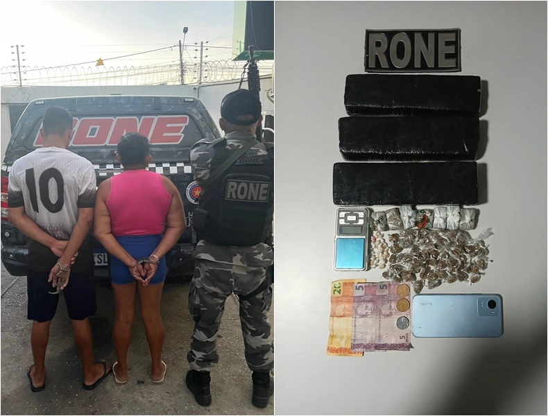 Casal preso pela Polícia Militar