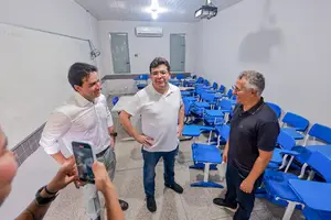 Flávio Nogueira Júnior, Rafael Fonteles e Evandro Alberto de Sousa (Foto: Gabriel Paulino)