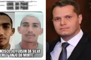 Francisco Jefferson da Silva Cruz o "Anjo da Morte" e  André de Almeida Sousa, a vítima (Foto: Reprodução)