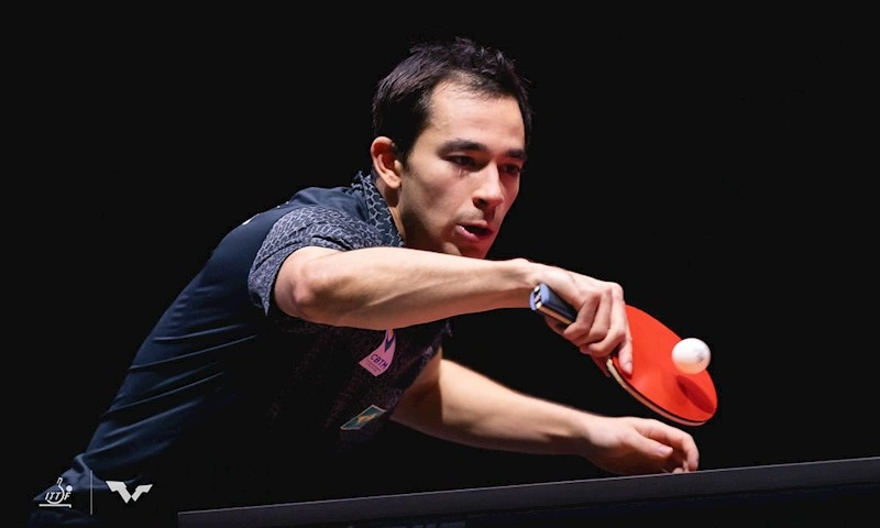 Hugo Calderano no Mundial de Doha.