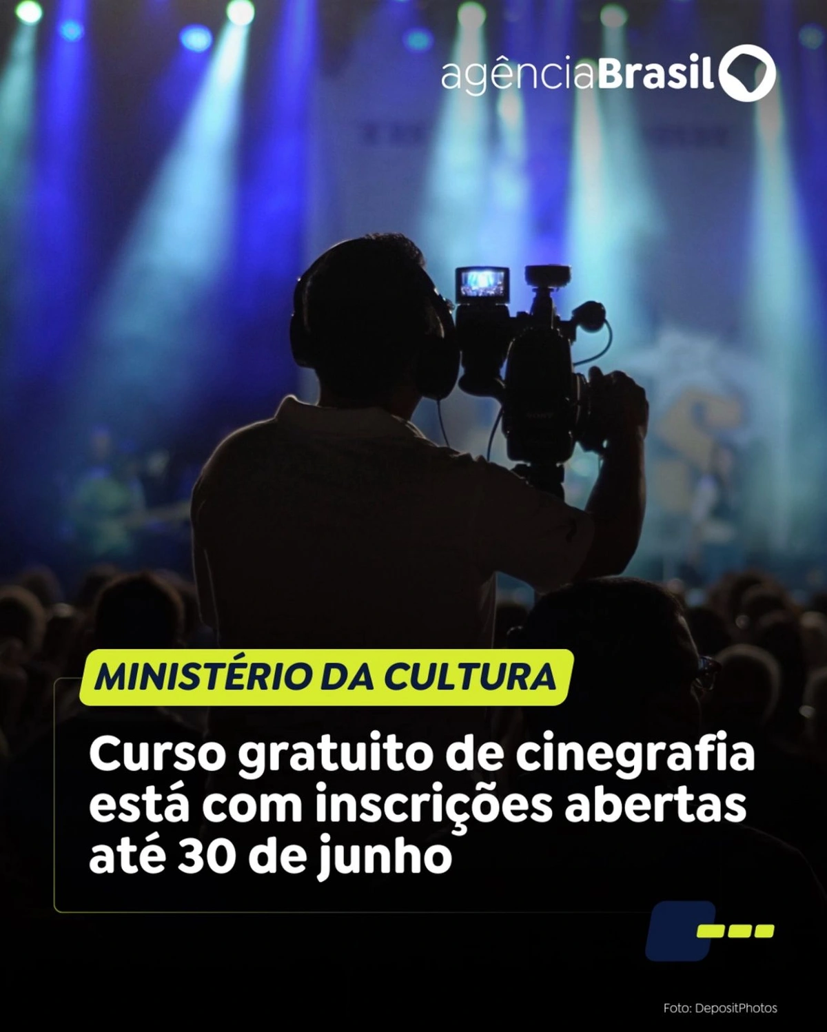Ministério da Cultura oferece curso gratuito de cinegrafia com inscrições abertas até 30 de junho