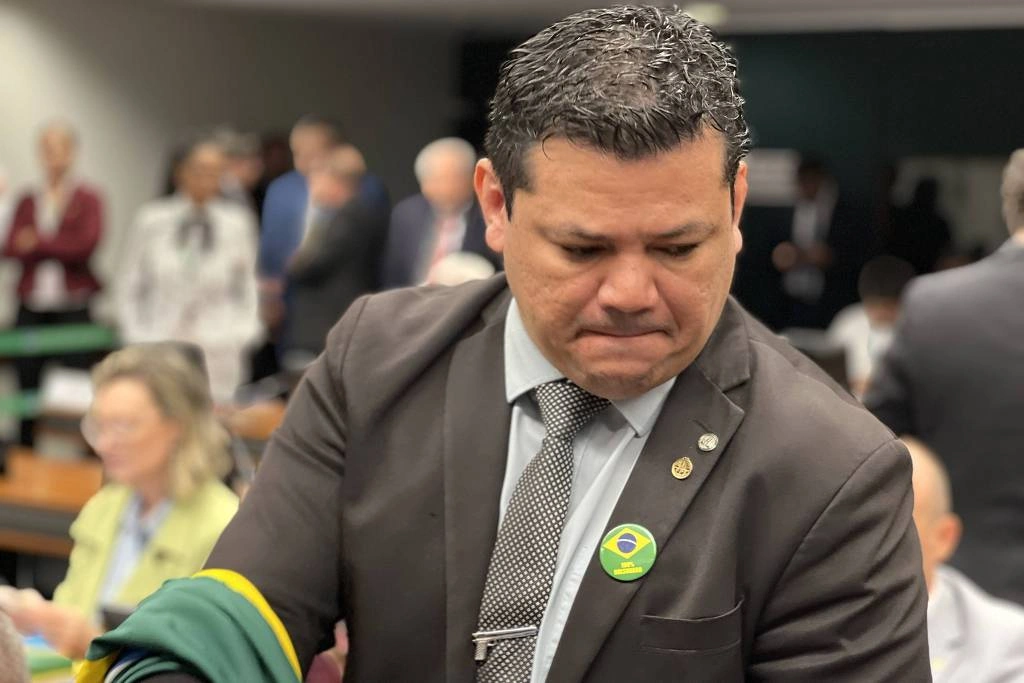O deputado Gilvan da Federal (PL-ES) na sessão do Conselho de Ética que analisou o afastamento do mandato