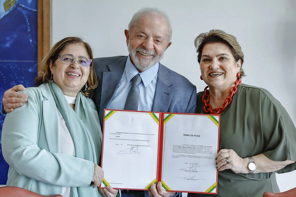 Presidente da República, Luiz Inácio Lula da Silva, durante nomeação e posse de Márcia Helena Carvalho Lopes como Ministra de Estado das Mulheres.Palácio do Planalto.