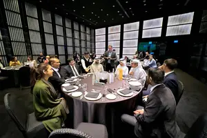 Rafael Fonteles em jantar com investidores em Dubai (Foto: Juliana Oliveira)