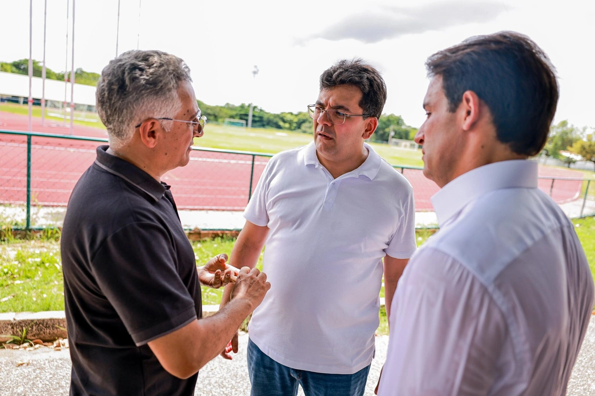 Reitor da UESPI, Evandro Alberto de Sousa, Rafael Fonteles e Flávio Nogueira Júnior