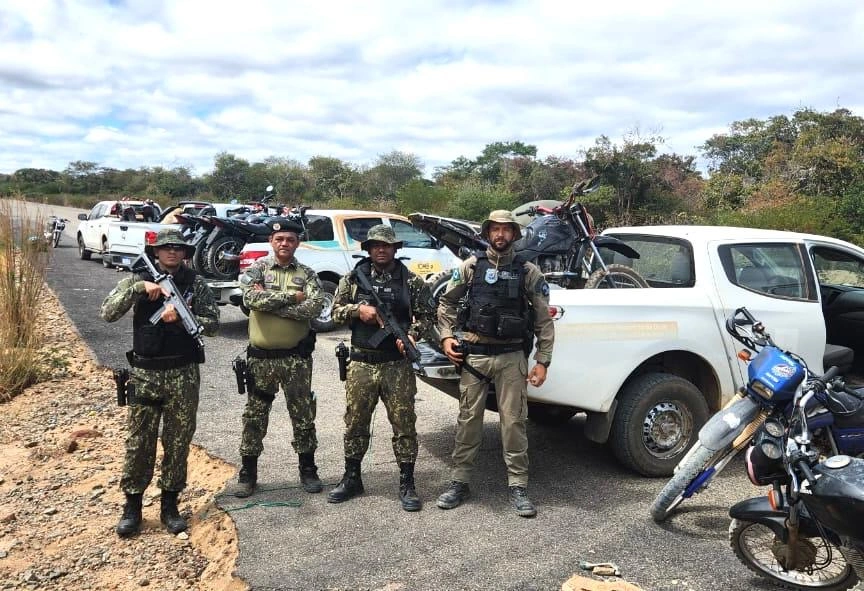 A operação ambiental resultou na apreensão de armas, motocicletas e animais abatidos