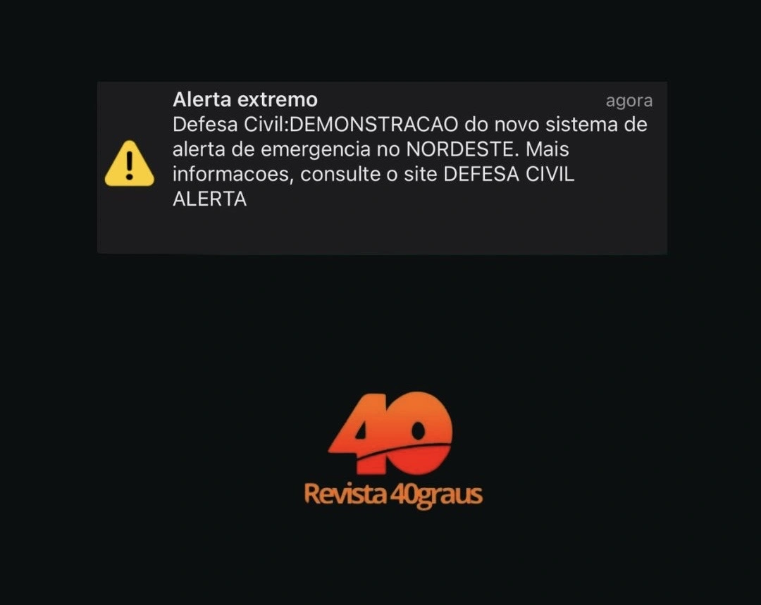 Alerta emitido pela Defesa Civil