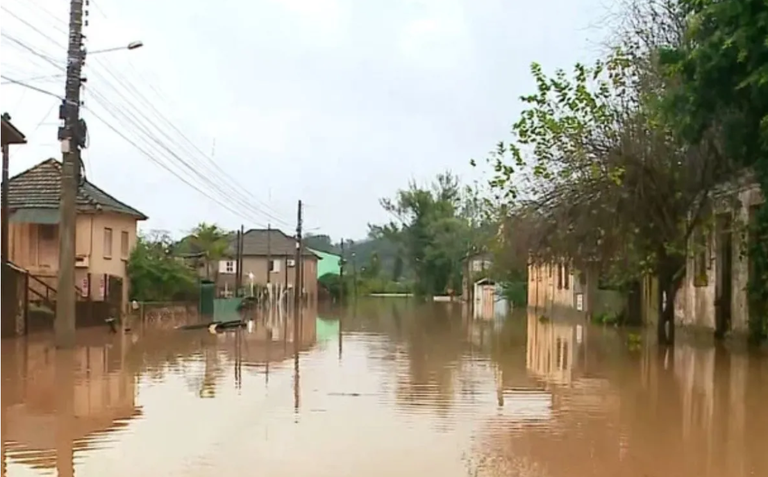Cidade gaúcha alagada