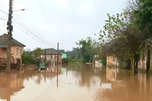 Cidade gaúcha alagada (Foto: MDIR)