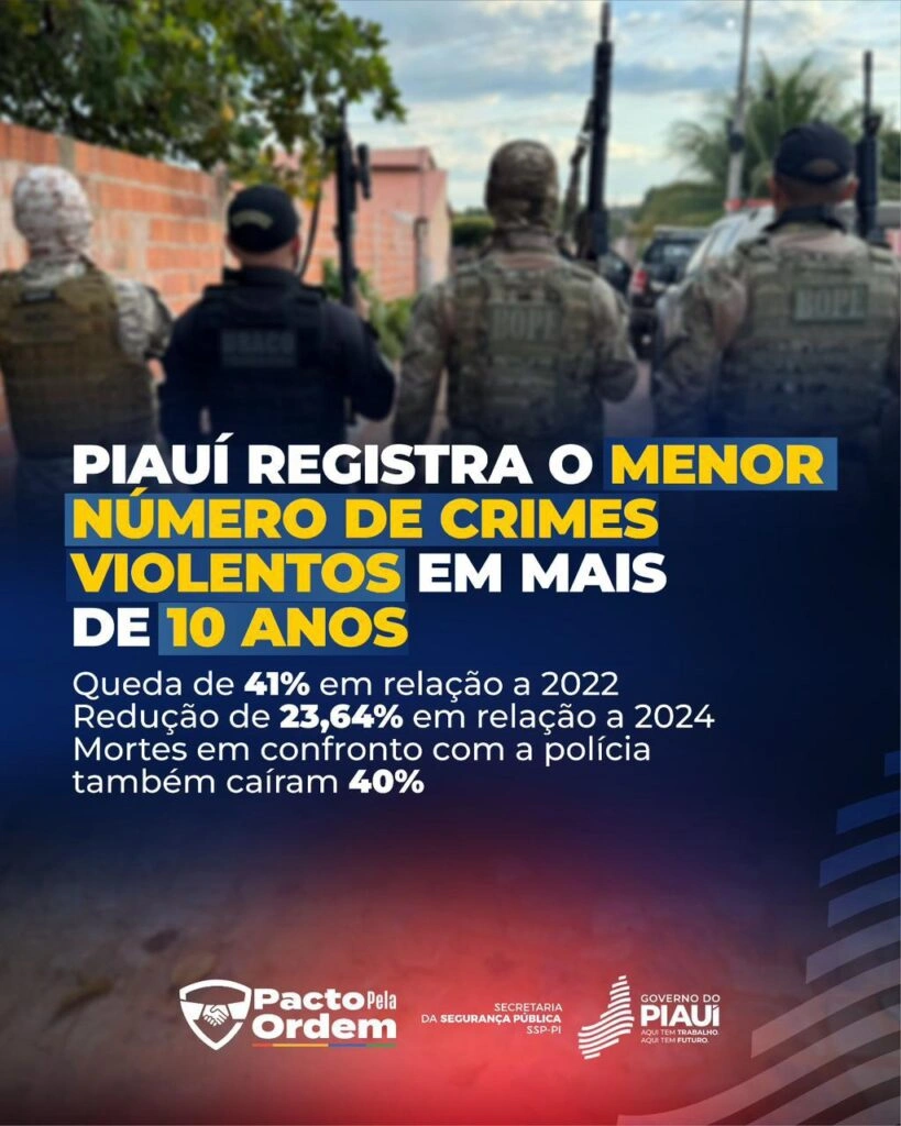 Diminuição de crimes violentos