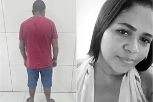 José de Ribamar foi preso na manhã deste sábado (21), suspeito de matar a ex-esposa, Gleice Silva, a facadas na cidade de Timon, no Maranhão (Foto: PM-MA e Redes Sociais)