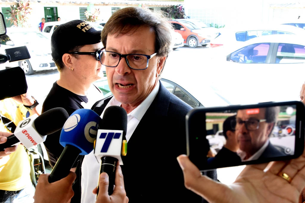 O ex-ministro Gilson Machado no IML do Recife após ter sido preso pela PF