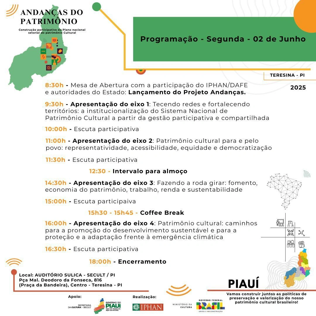 Projeto Andanças do Patrimônio promove debate sobre políticas culturais