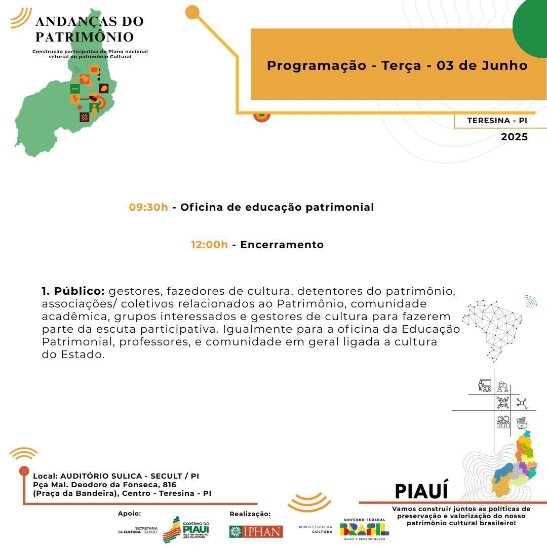 Projeto Andanças do Patrimônio promove debate sobre políticas culturais