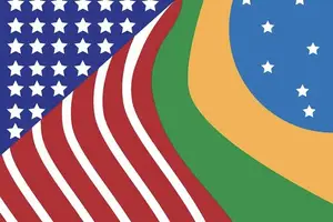 Bandeiras do Brasil e Estados Unidos da América (Foto: Reprodução | Portal Gov.br)