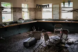 Cômodo do Cam Mystic atingido pelas enchentes do Texas (Foto: REUTERS)