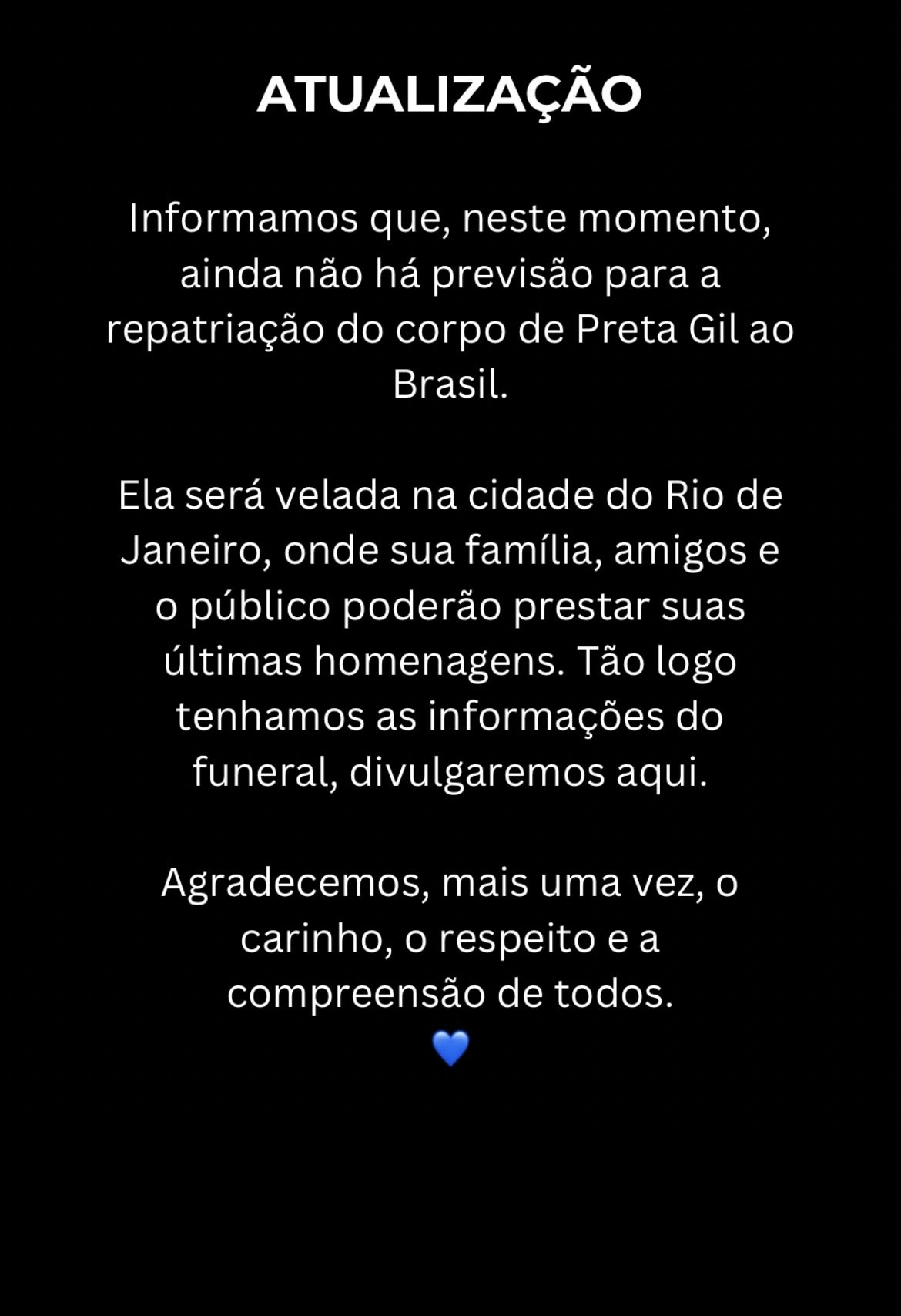 Comunicado de Gilberto Gil