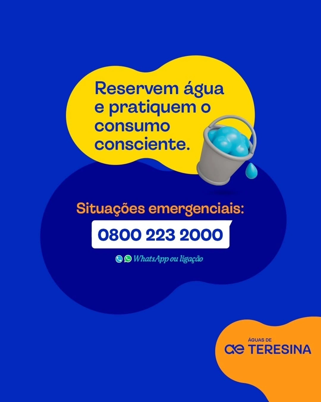 Interrupção ocorrerá para manutenção preventiva do sistema, dentro do Plano B-R-O BRÓ 2025 da Águas de Teresina