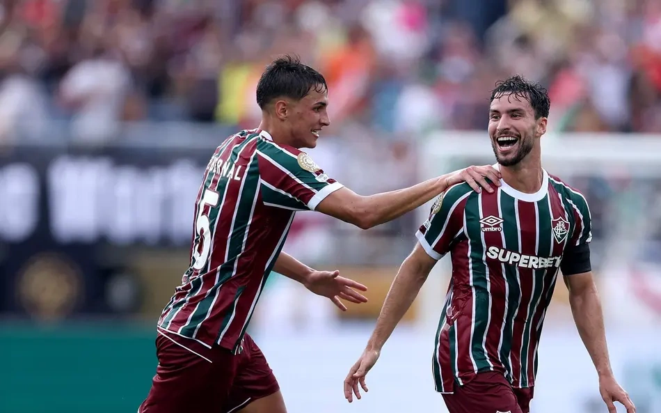 Martinelli comemorando o gol que abriu o placar.