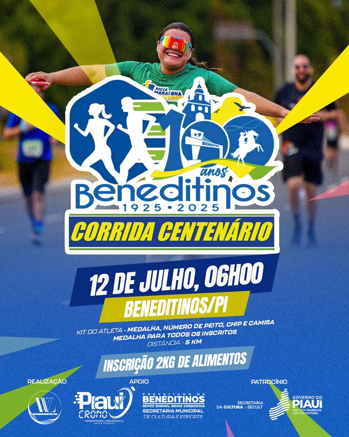"O evento é aberto ao público, e todos os inscritos terão direito a kit atleta com número de peito e medalha de participação