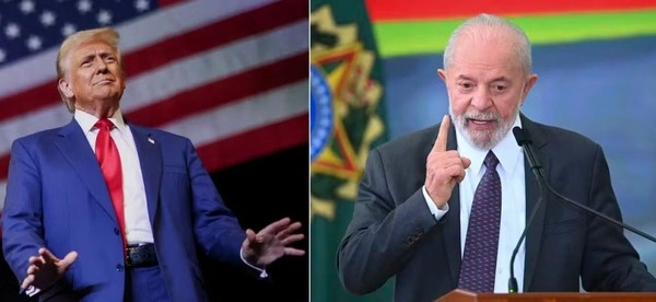 O presidente dos Estados Unidos, Donald Trump, e o presidente do Brasil, Lula, em montagem feita pelo G1