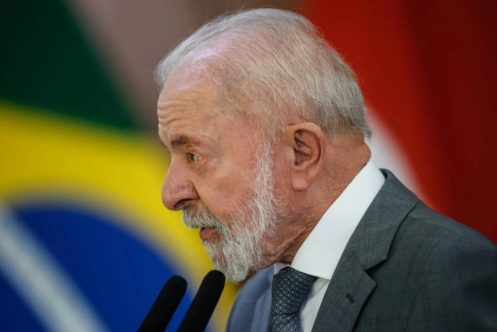 O presidente Luiz Inácio Lula da Silva durante cerimônia no Palácio do Planalto