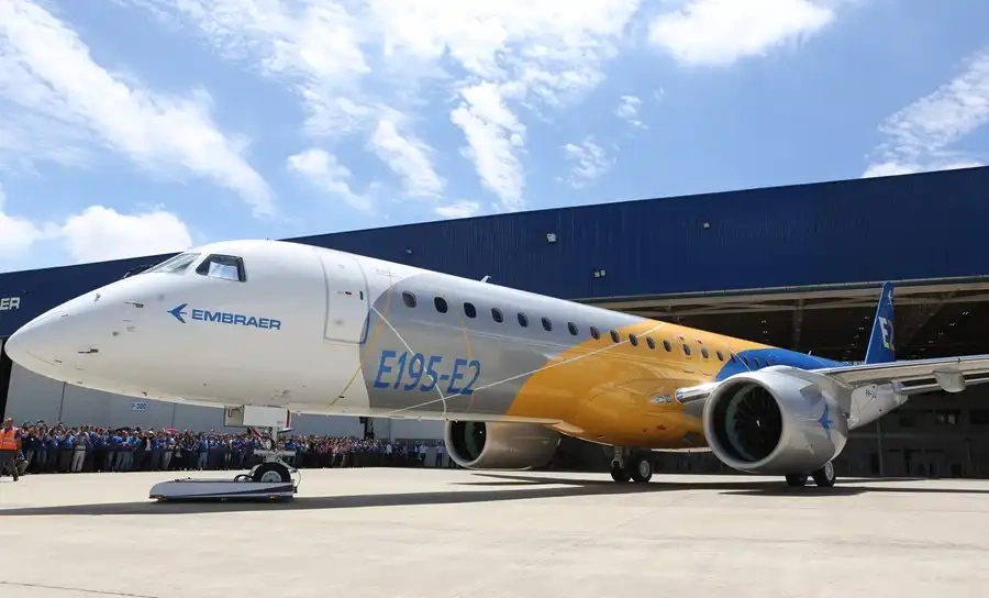 Os jatos E195-E2 são os maiores e mais modernos da nova geração da Embraer.