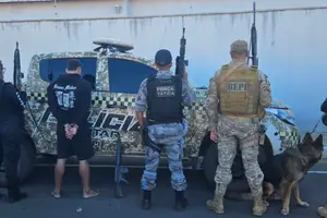 Preso suspeito de ameaçar autoridades e por tráfico de drogas (Foto: GMP Pio IX)