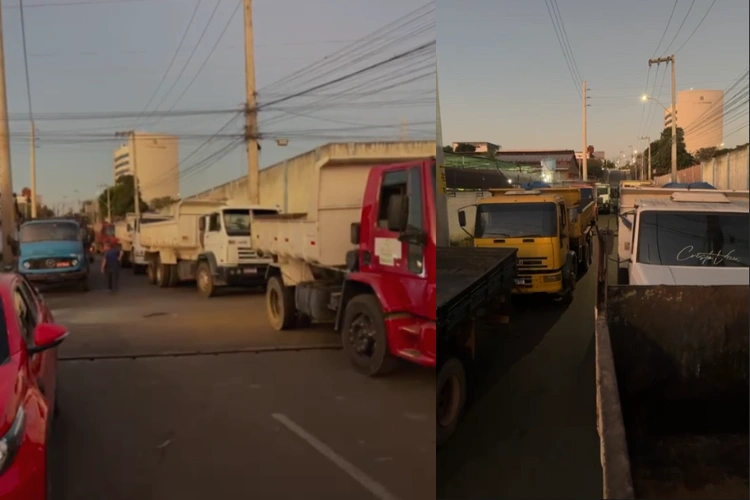 Protesto de prestadores de serviços da coleta de lixo