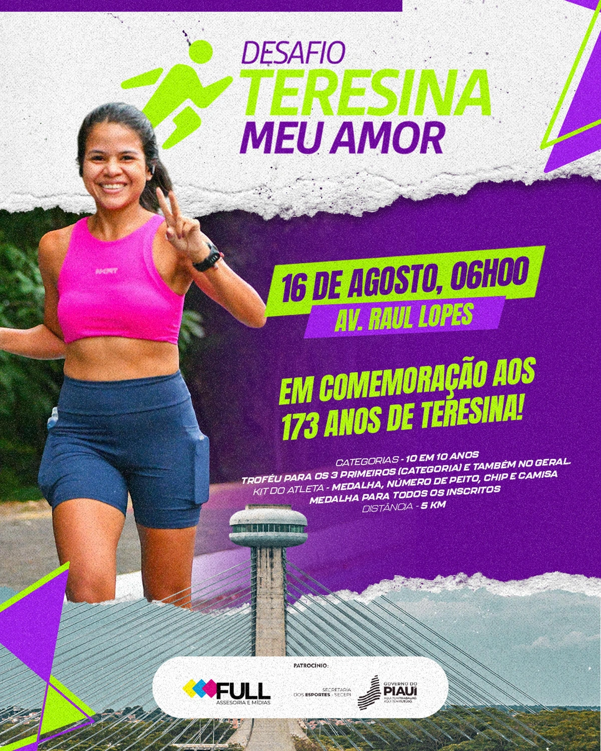 Corrida “Desafio Teresina Meu Amor” celebra 173 anos da capital piauiense