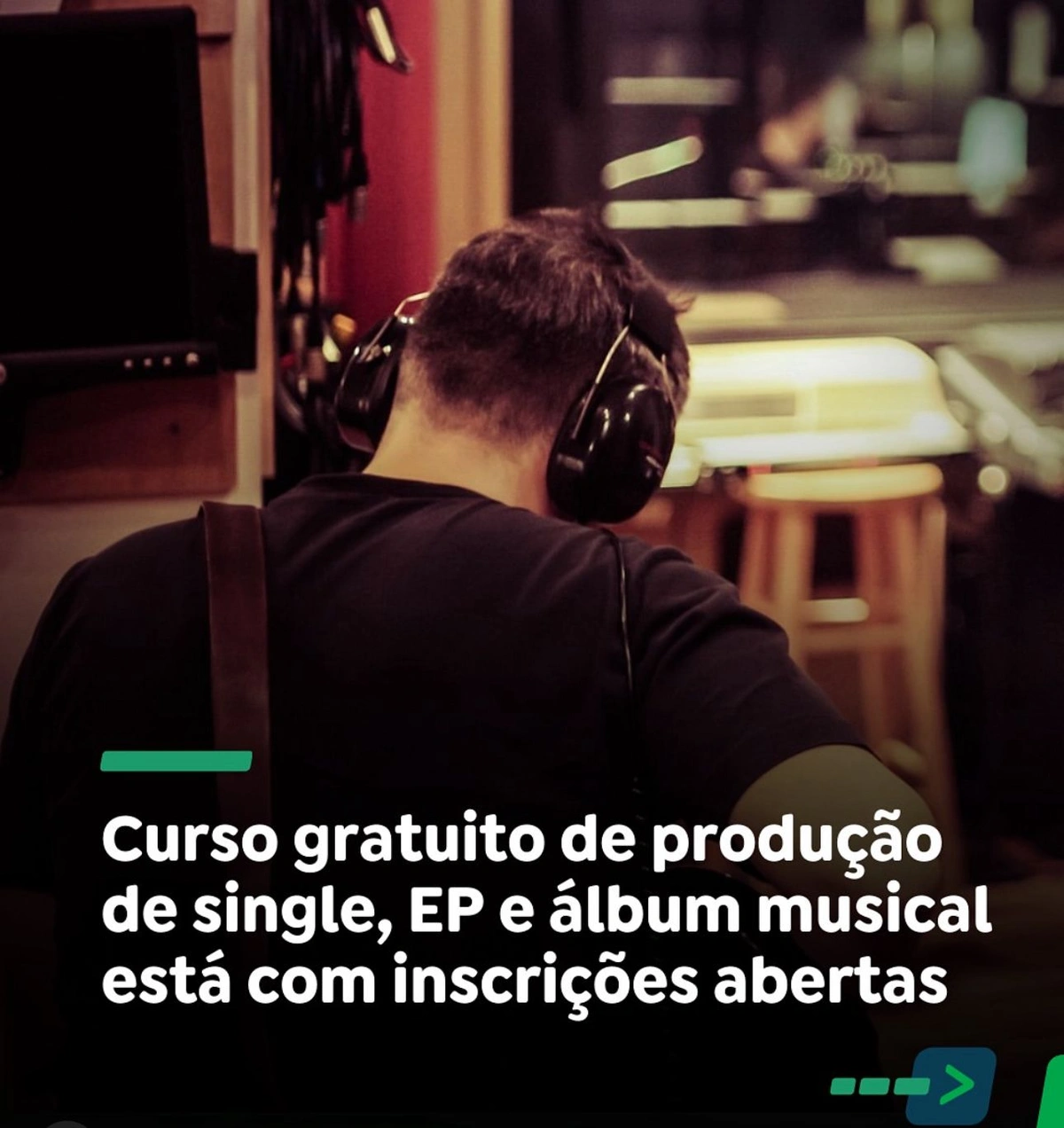 Curso gratuito de produção musical abre inscrições para formação em single, EP e álbuns