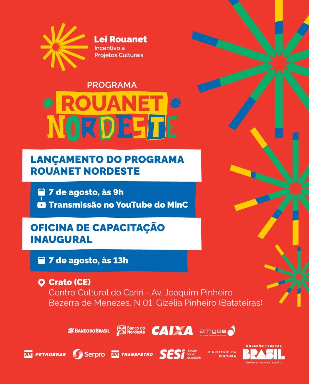 Ministério da Cultura lança Programa Rouanet Nordeste com investimento de R$ 40 milhões