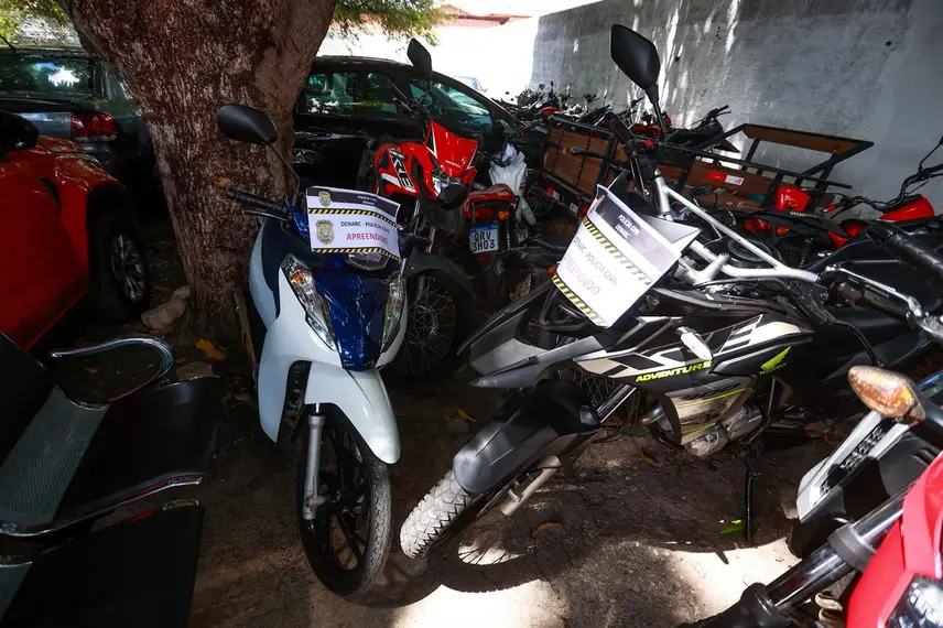 Motos apreendidas pelo DENARC